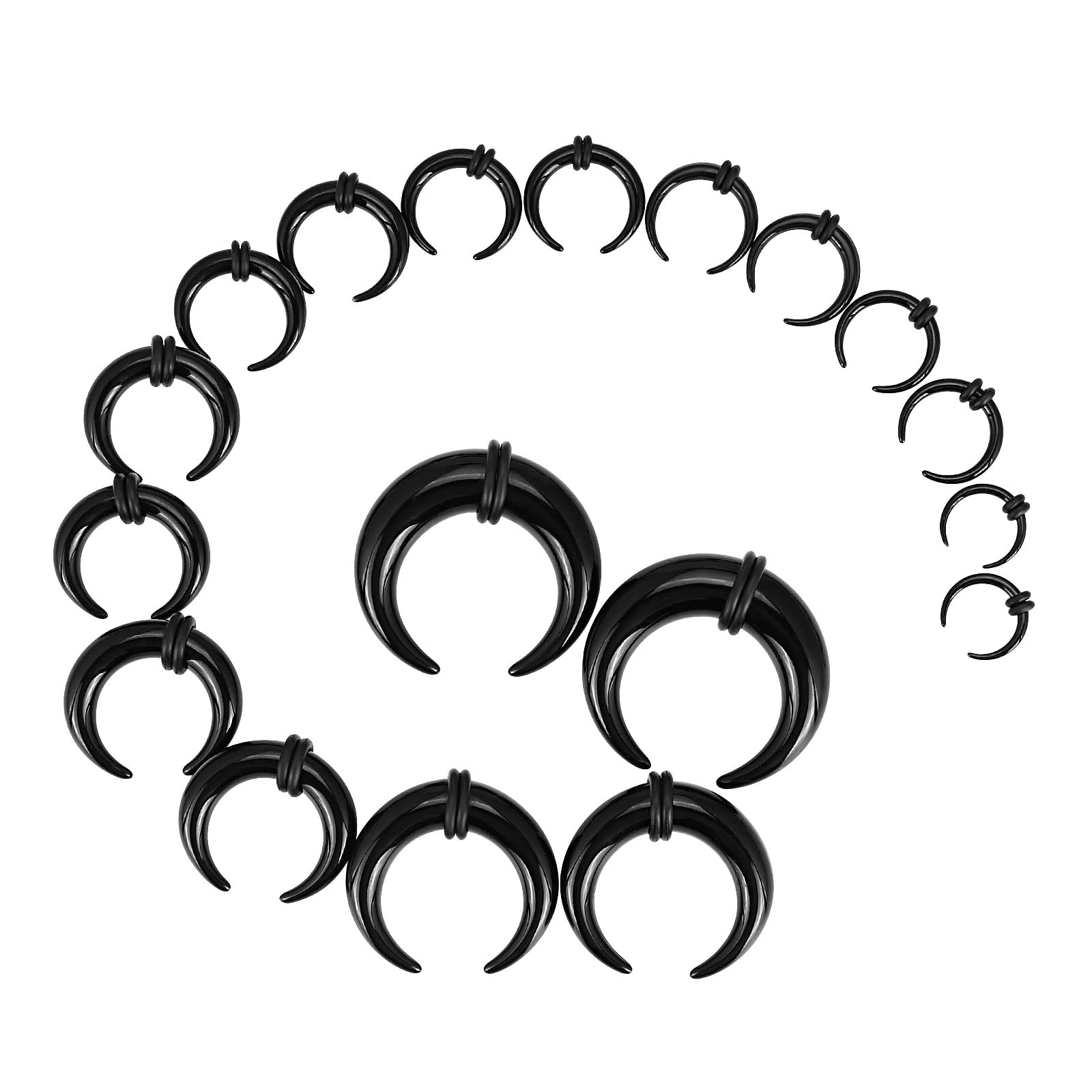 Body Jewelry Ear Gauges - 18 adet Akrilik Septum Pincher Konik