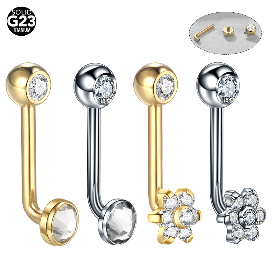 Body Jewelry Vch - 10 adet/grup Titanyum Zirkon Christina Dikey