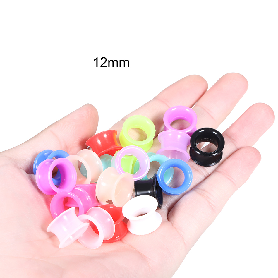 Body Jewelry Ear Gauges - 24 Adet Silikon Yüksek Çift Taraflı