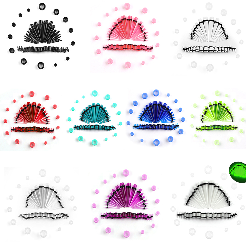 Body Jewelry Ear Gauges - 50 adet Akrilik Spike Kulak Göstergeleri
