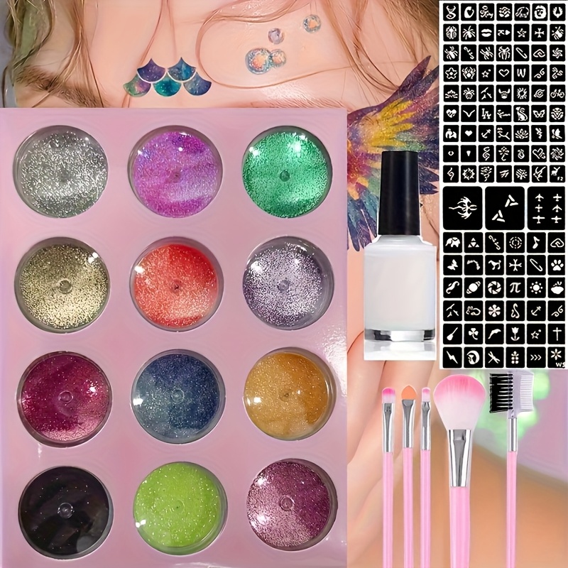 DIY Flaş Dövme 12 Renk Glitter - Body Jewelry Glue incelemesi ve fiyatı