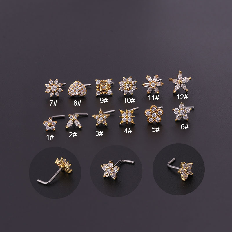 1 adet L şekilli burun çıtçıt  - Body Jewelry Indian incelemesi ve fiyatı