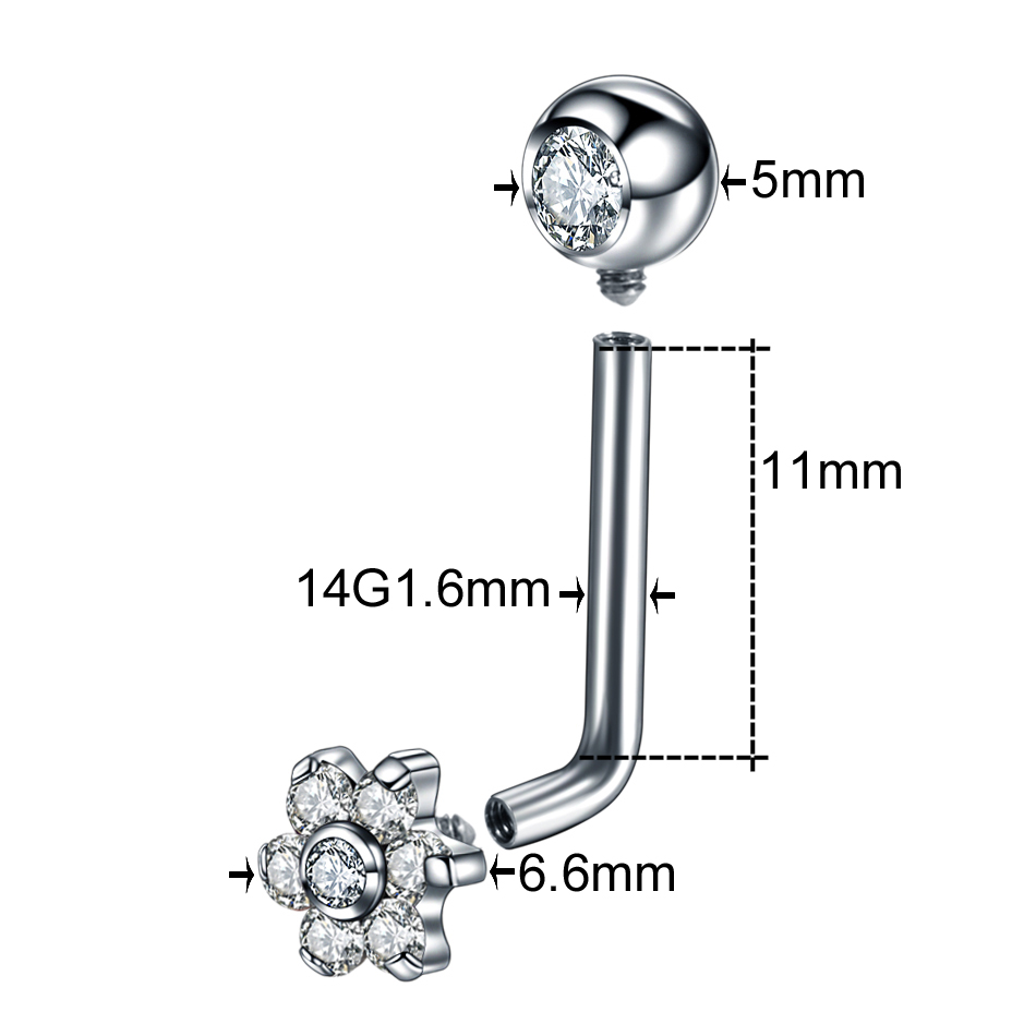 1 adet 14G Titanyum Çiçek Chri - Body Jewelry Vch incelemesi ve fiyatı
