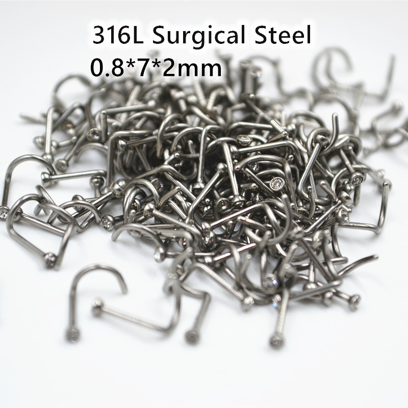 50 adet 20Gx7x2mm Taşlar Burun - Body Jewelry Good Quality incelemesi ve fiyatı